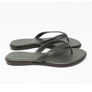 Tony Burch Benton Thong Calf Leather Sandals /Green poblano 300 Size 7